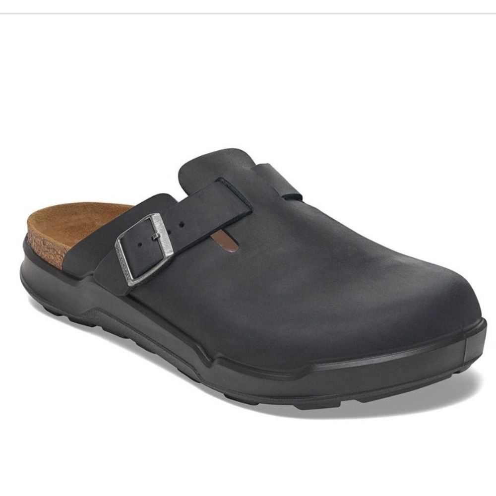 BIRKENSTOCK Men's Black Oiled Leather Boston Crosstown Clog NWOB - 44 / 11-11.5
